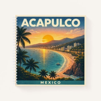 Acapulco Mexico Vintage Travel Poster Notebook ノートブック