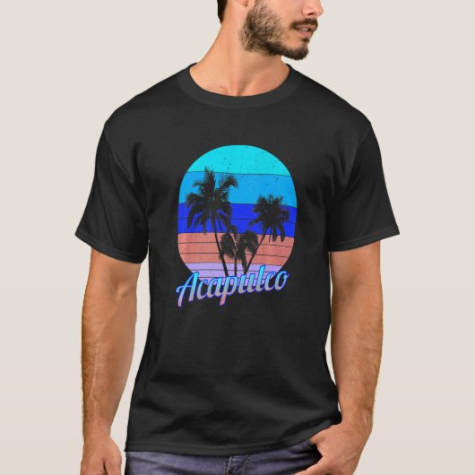 Acapulco Retro Tropical Palm Trees Vacation   Tシャツ (正面)