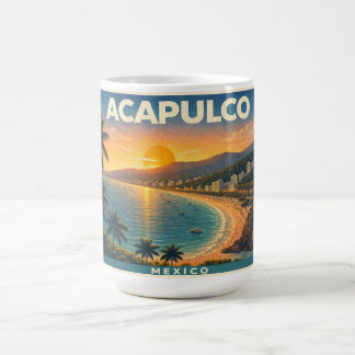 Acapulco Vintage Travel Poster Mug コーヒーマグカップ