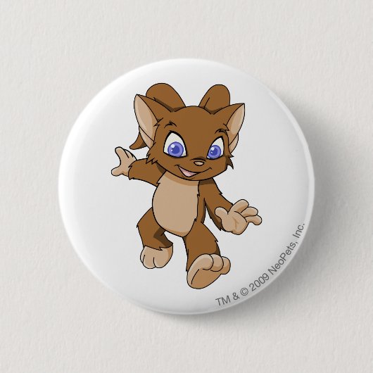 Acaraブラウン 缶バッジ (正面)