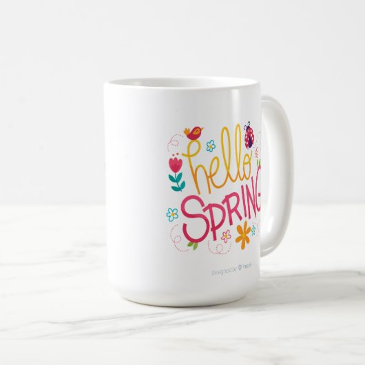 accent mug 11oz happy spring easter コーヒーマグカップ (正面右)