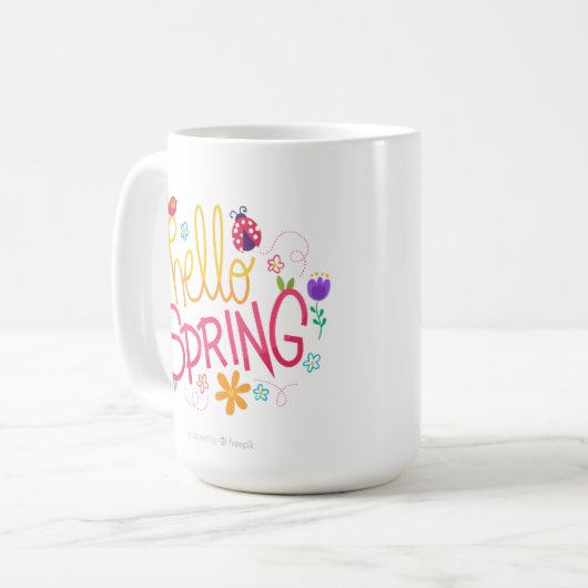 accent mug 11oz happy spring easter コーヒーマグカップ (正面左)