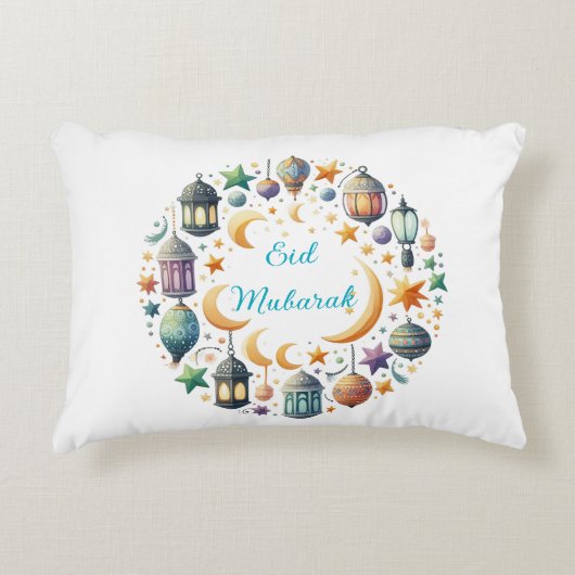 Accent Pillow-Eid Mubarak Wreath Accent Pillow アクセントクッション (正面)