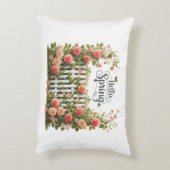 Accent Pillow-Hello Spring Floral Accent Pillow  アクセントクッション (裏面(縦))