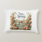 Accent Pillow-Hello Spring Floral Accent Pillow  アクセントクッション (裏面)
