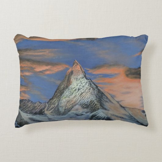 Accent Pillow - "The Matterhorn At Sunset" アクセントクッション (正面)