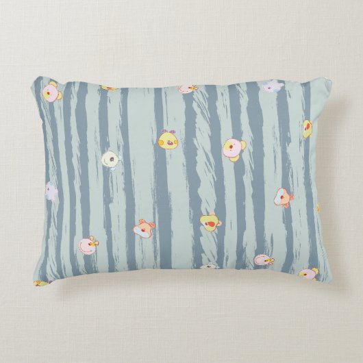 Accent Pillow – Whimsy Faces アクセントクッション (正面)