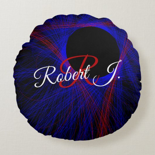 Accented Triangle Geometric Round Pillow ラウンドクッション (正面)