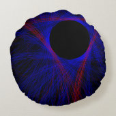 Accented Triangle Geometric Round Pillow ラウンドクッション (裏面)