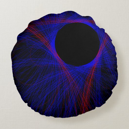 Accented Triangle Geometric Round Pillow ラウンドクッション (裏面)