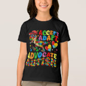 Accept Adapt Advocate Autism Awareness Puzzle トライブレンドＴシャツ (正面)
