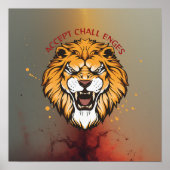 Accept Challenges – Motivational Quote Design ポスター (正面)