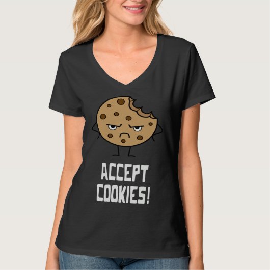 Accept Cookies Front End Developer Web Designer Tシャツ (正面)