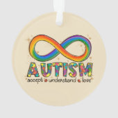 Accept Love Understand – インフィニティ自閉症意識 オーナメント (裏面)