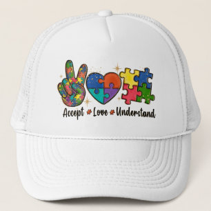 Accept Love Understand – 自閉症意識ハート キャップ