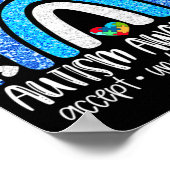 Accept Understand Love – 私たち衣服ブルーの自閉症A ポスター (角)