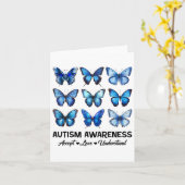 Accept Understand Love Autism Awareness Butterfly カード (黄色い花)