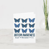 Accept Understand Love Autism Awareness Butterfly カード (正面)