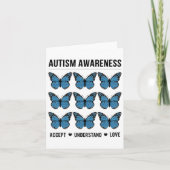 Accept Understand Love Autism Awareness Butterfly カード (正面)