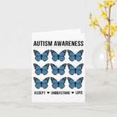 Accept Understand Love Autism Awareness Butterfly カード (黄色い花)