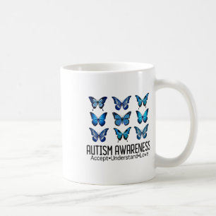 Accept Understand Love Autism Awareness Butterfly コーヒーマグカップ