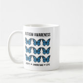 Accept Understand Love Autism Awareness Butterfly コーヒーマグカップ (左)