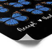 Accept Understand Love Autism Awareness Butterfly ポスター (角)