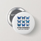 Accept Understand Love Autism Awareness Butterfly 缶バッジ (正面&裏面)