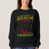 Accept Understand Love Autism Awareness Rainbow Pu スウェットシャツ (正面)