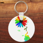 Accept Understand Love Autism Awareness Sunflower  キーホルダー (正面)