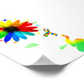 Accept Understand Love Autism Awareness Sunflower  ポスター (角)