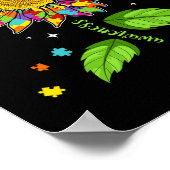 Accept Understand Love Autism Awareness Sunflower ポスター (角)