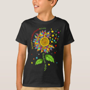 Accept Understand Love Autism Awareness Sunflower Tシャツ