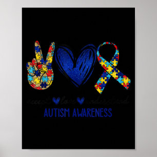 Accept Understand Love Autism Awareness T-Shirt Au ポスター