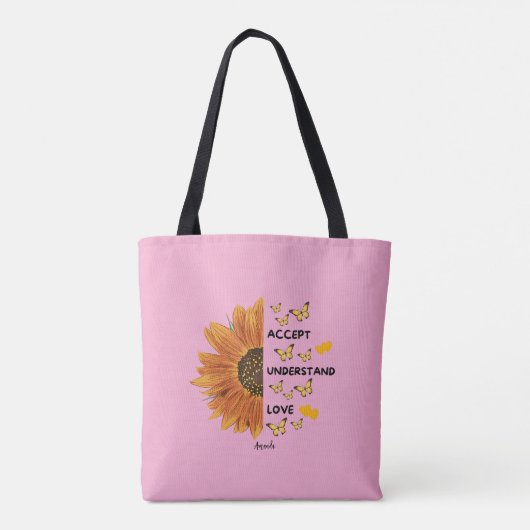 Accept Understand Love Quotes Personalised Name  トートバッグ (裏面)