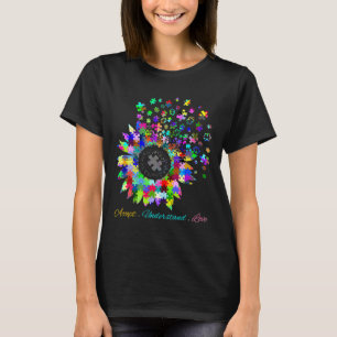 Accept Understand Love Sunflower Autism Awareness Tシャツ