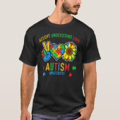 Accept Understand Love Sunflower Everybody Autism  Tシャツ (正面)