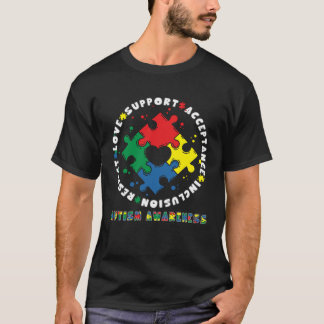 Acceptance Inclusion Respect Love Support Autism A Tシャツ