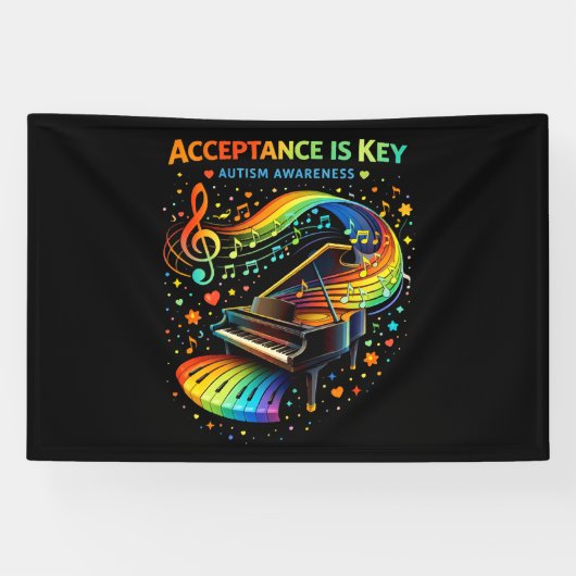 Acceptance Is Key Autism Awareness 横断幕 (横)