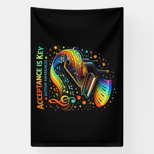 Acceptance Is Key Autism Awareness 横断幕 (縦)