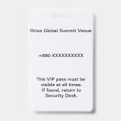 Access Badge Identification | Conference バッジ (Back)