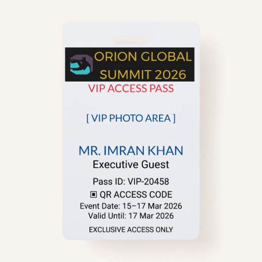 Access Badge Identification | Conference バッジ (正面)