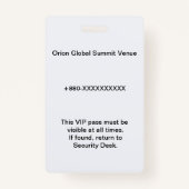 Access Badge Identification | Conference バッジ (裏面)