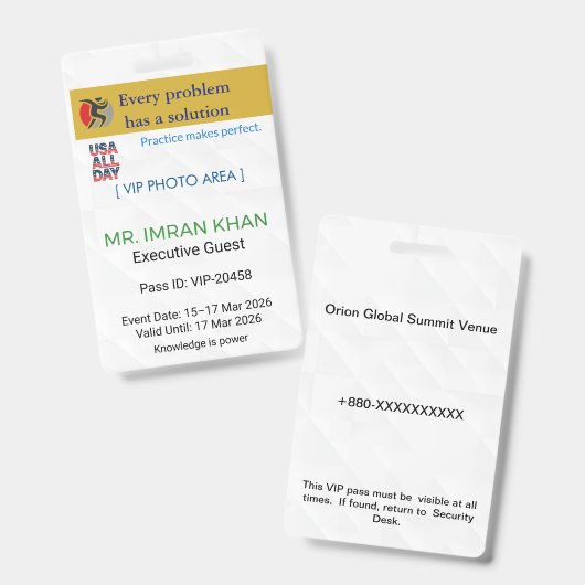 Access Badge Identification | Conference_update バッジ (正面＆裏面)