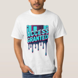 Access Granted | レトロハッカー フロッピーディスク グラフィック Tシャツ