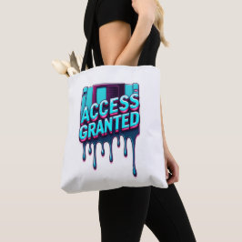 Access Granted | レトロハッカー フロッピー ディスク グラフィック トートバッグ