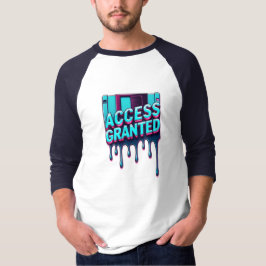 Access Granted | レトロハッカー フロッピー ディスク グラフィック Tシャツ