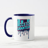 Access Granted | レトロ技術とサイバーセキュリティ フロッピー マグカップ (左)