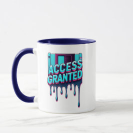 Access Granted | レトロ技術とサイバーセキュリティ フロッピー マグカップ