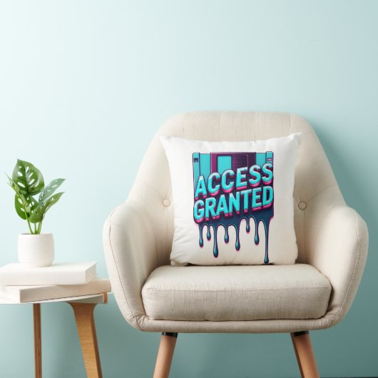 Access Granted | Retro Hacker Floppy Disk Graphic クッション (椅子)